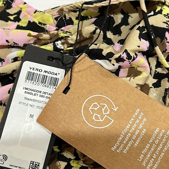 NWT Vero Moda Chaddie Camisole crop blouse top Sz M - Picture 9 of 12